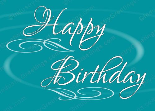 Blue Swirls Happy Birthday Card