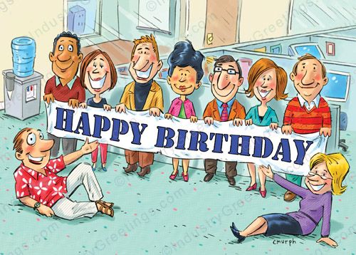 Office Staff Happy Birthday Card