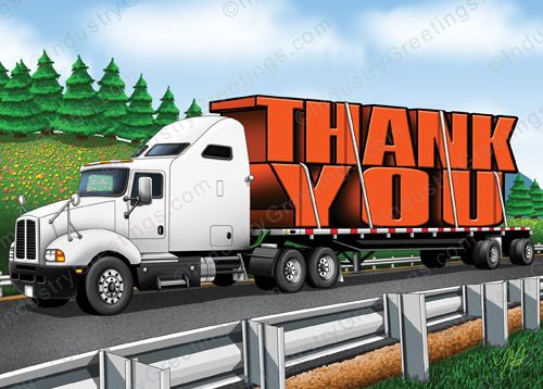 Long Haul Trucking Thank You Card