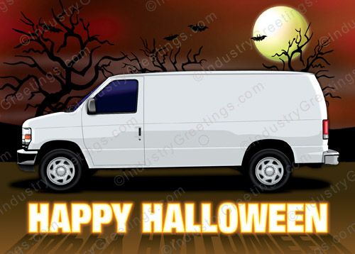 Spooky Van Halloween Card