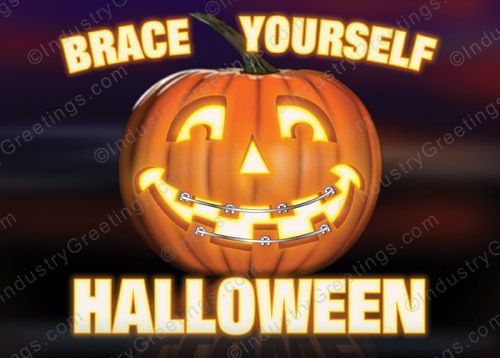 Brace Yourself Dental Halloween Card