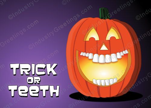 Trick or Teeth Dental Halloween Card