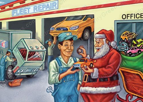 Toy Fleet Repair Christmas Card