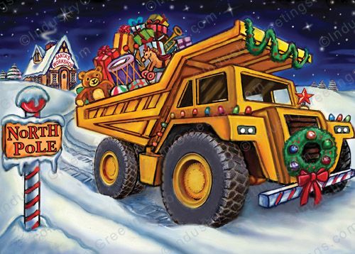 Construction Truck Christmas Card