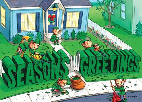 Hedge Greeting Christmas Card