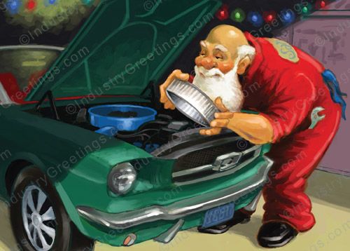 Muscle Car Service Christmas Card