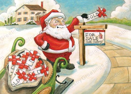 Santa Sold Home Christmas Card