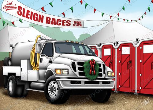 Sleigh Races Septic Holiday Card