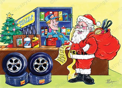 Auto Parts List Christmas Card