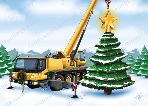 Crane Treetop Star Holiday Card