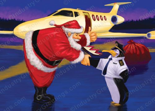 Corporate Jet Christmas Card