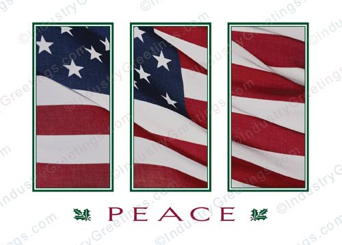 American Flag Peace Christmas Card