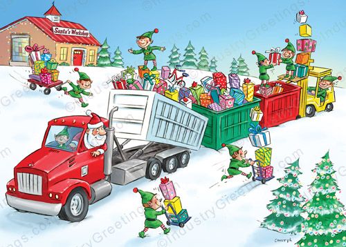 Roll Off Containers Christmas Card