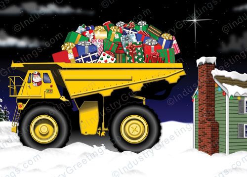Construction Dump Truck Christmas Card