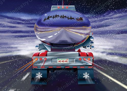 Tanker Truck Christmas Card