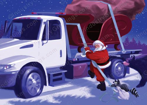 Flatbed Tow Company Christmas Card