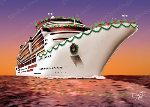 Holiday Cruise Ship Christmas Card