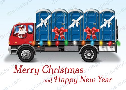 Portable Delivery Blue Holiday Card