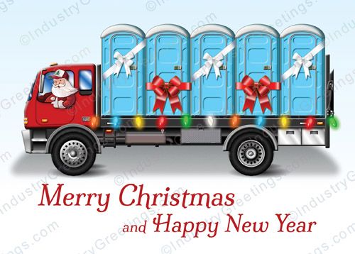 Portable Delivery Light Blue Holiday Card