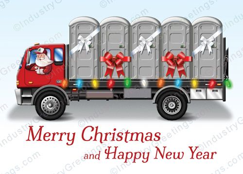Portable Delivery Gray Holiday Card