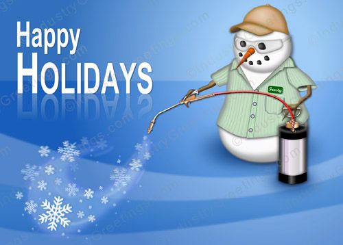 Snowman Pest Service Holiday Card