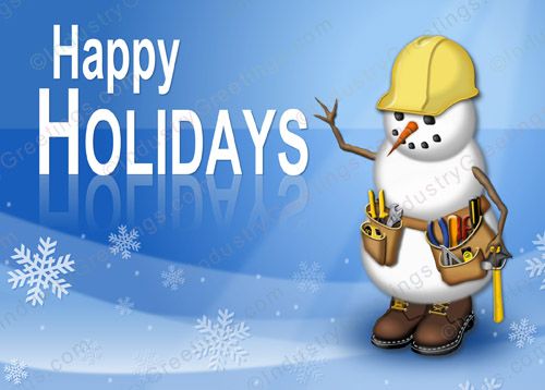 Contractor Snowman Christmas Card