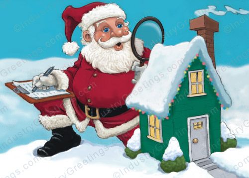 Santa's Appraisal Christmas Card