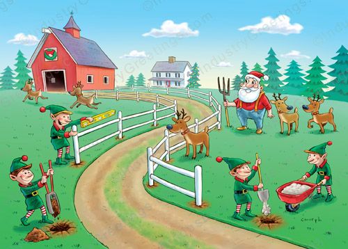 Farm Fence Christmas Card