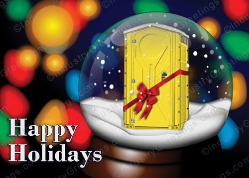 Porta Potty Christmas Card Yellow