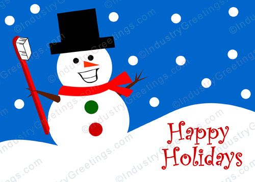 Grinning Frosty Christmas Card