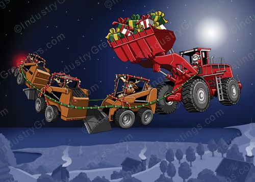 Contractor Sleigh Christmas Card