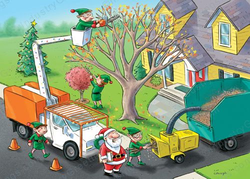 Santa's Tree Service Holiday Card