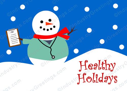 Frosty in Scrubs Christmas Card