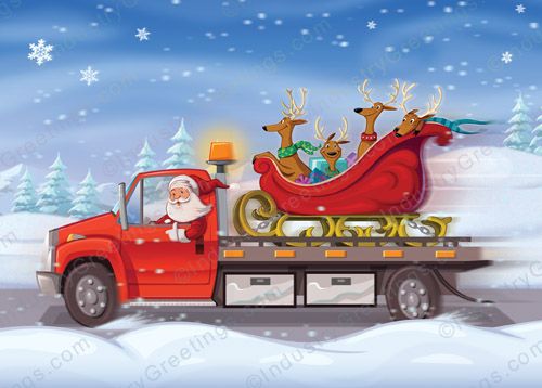 Towing Service Christmas Card