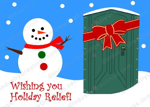 Green Portable Toilet Christmas Card