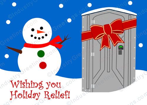 Gray Portable Toilet Christmas Card