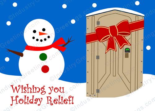 Tan Portable Toilet Christmas Card