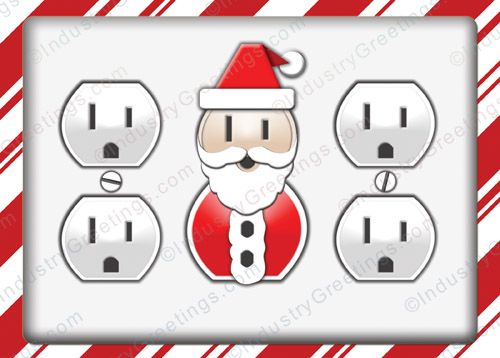 Santa Outlet Electric Christmas Card