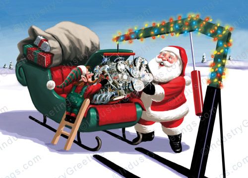 Engine Install Christmas Card