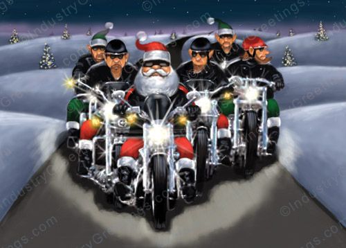 Motorcycle Club Christmas Card
