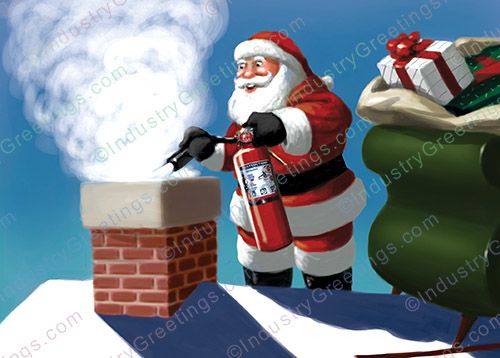 Santa Extinguisher Holiday Card