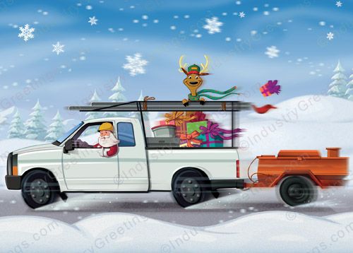 Roofing Truck Christmas Card