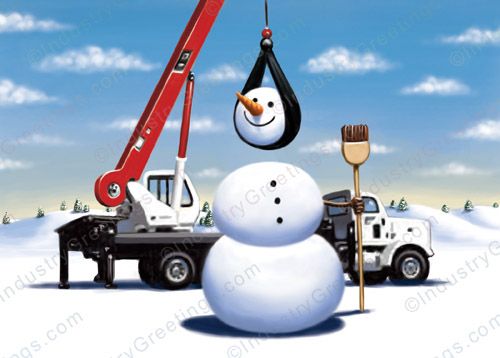 Snowman Build Christmas Card