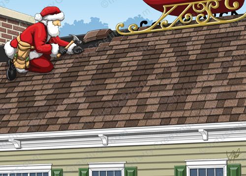 Joy-ful Roof Christmas Card