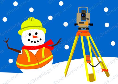 Surveyor Frosty Christmas Card
