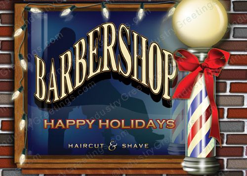 Barber Pole Christmas Card