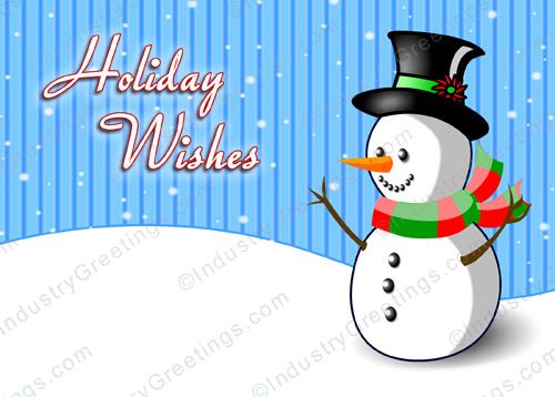 Cheerful Snowman Christmas Card