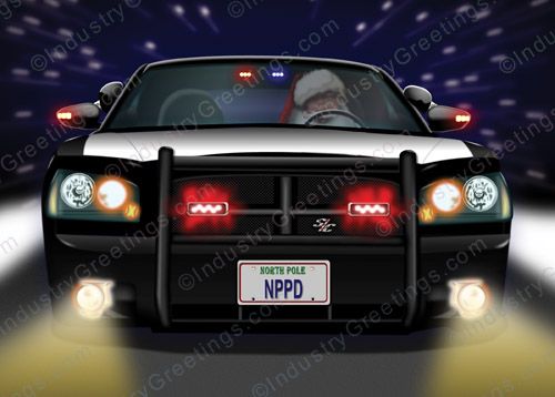 Police Car Christmas Card