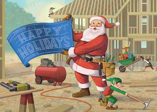 Santa's Blueprint Holiday Card