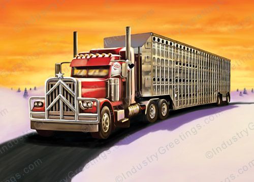 Cattle Truck Christmas Card